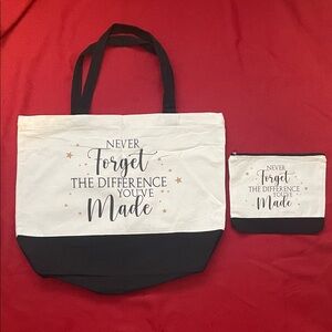 Inspirational Black and White Tote Bag Set
